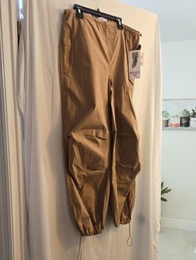 Vanilla Star Men's Cargo Parachute Pants - Brown